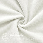 MIULEE Soft Chenille Throw Pillow Covers White 18x18 Inch Pack of 2