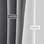 Yakamok Grey 100% Blackout Curtains 38x84 inch Long Gray Drapes-Bedroom
