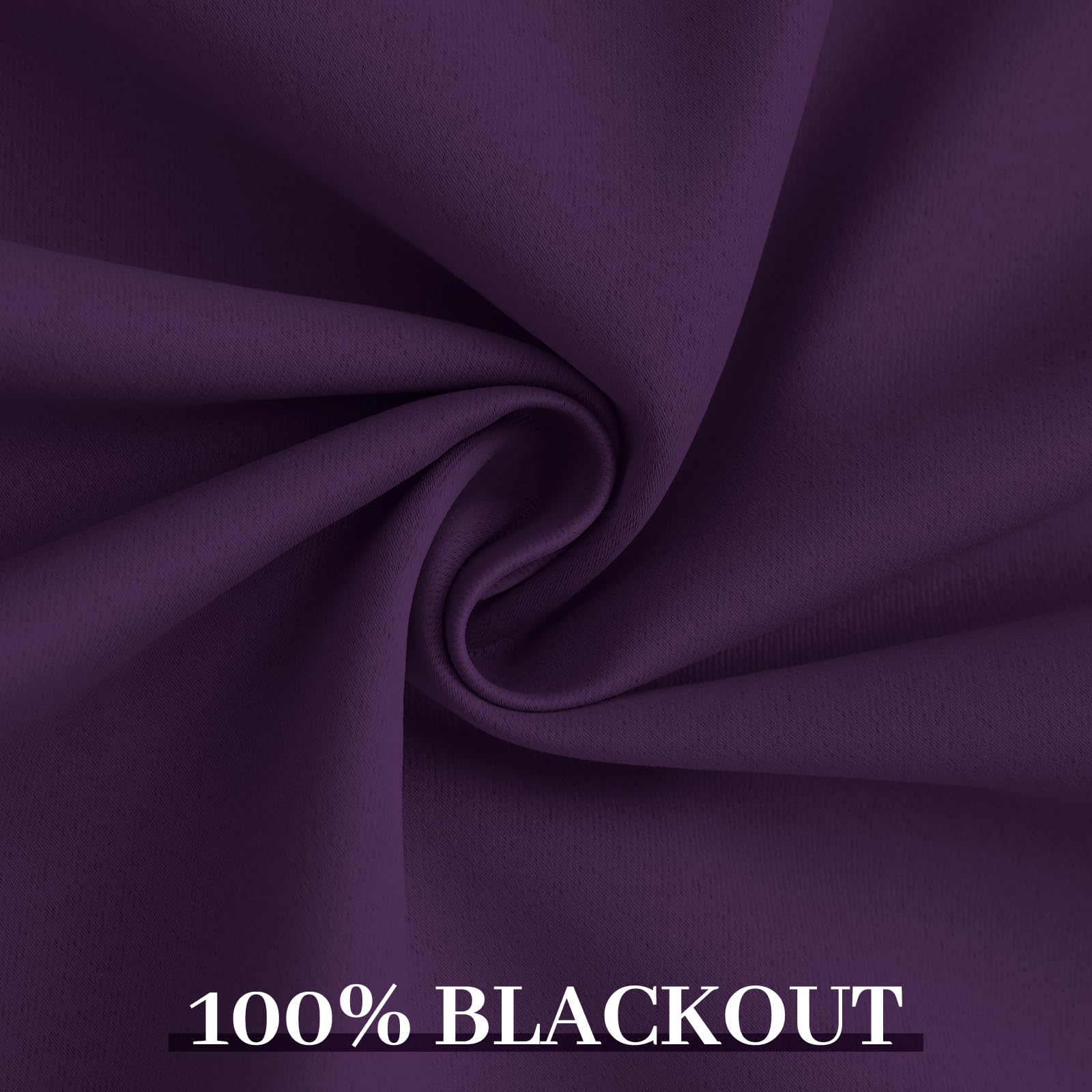 Yakamok 100% Blackout Curtains 38x84 inch Long Purple Window Drapes-Bedroom