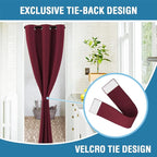 H.VERSAILTEX Christmas Doorway Curtain Blackout Door Curtain Room Divider Window Treatment Curtain for Bedroom Thermal Insulated Privacy Drape Soundproof Grommet, 42 x 80 inches, 1 Panel, Burgundy