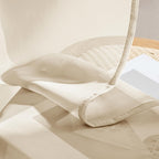 MIULEE Butter Cream Sheer Curtains 102 Inches Long 4 Panels 42 x 102 Inches