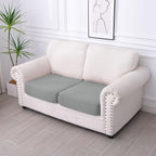 hyha Waterproof Couch Cushion Covers for Pets, Non Slip Sofa Seat Cover for Dogs Washable, Soft Thick Stretch Jacquard Fabric, Sofa Slipcovers with Elastic Bottom (2 Pieces, Light Grey)