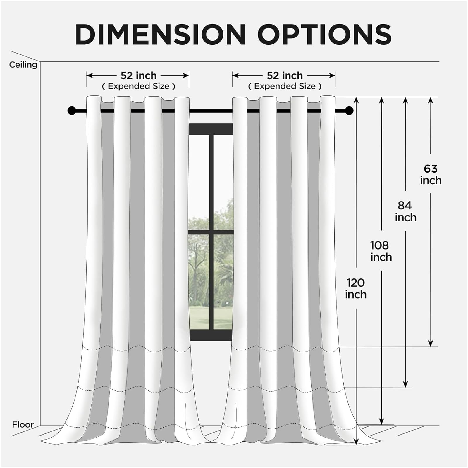 Joydeco Grey Blackout Curtains for Bedroom 84 Inch 2 Panels with Grommet