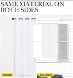 NICETOWN White Lightweight Fabric Curtain Panels, 48 inch Length, Non-Blackout Window Drapes for Bedroom & Dining Room (Set of 2, 42" W x 48" L)