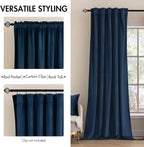 MIULEE Navy Blue Velvet Curtains 84 inches - Luxury Blackout Curtains for Bedroom Living Room Thermal Insulated Super Soft Window Drapes Rod Pocket & Back Tab, W52 x L84 inches, 2 Panels