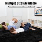 yulidayang 5x8 Shag Area Rug for Bedroom,Black Fluffy Rugs for Living Room