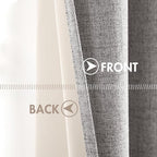 MIULEE Linen Texture Curtains for Bedroom Solid 100% Blackout Thermal Insulated Light Gray Curtains Grommet Room Darkening Drapes for Living Room Nursery 52x72 Inch (2 Panels)