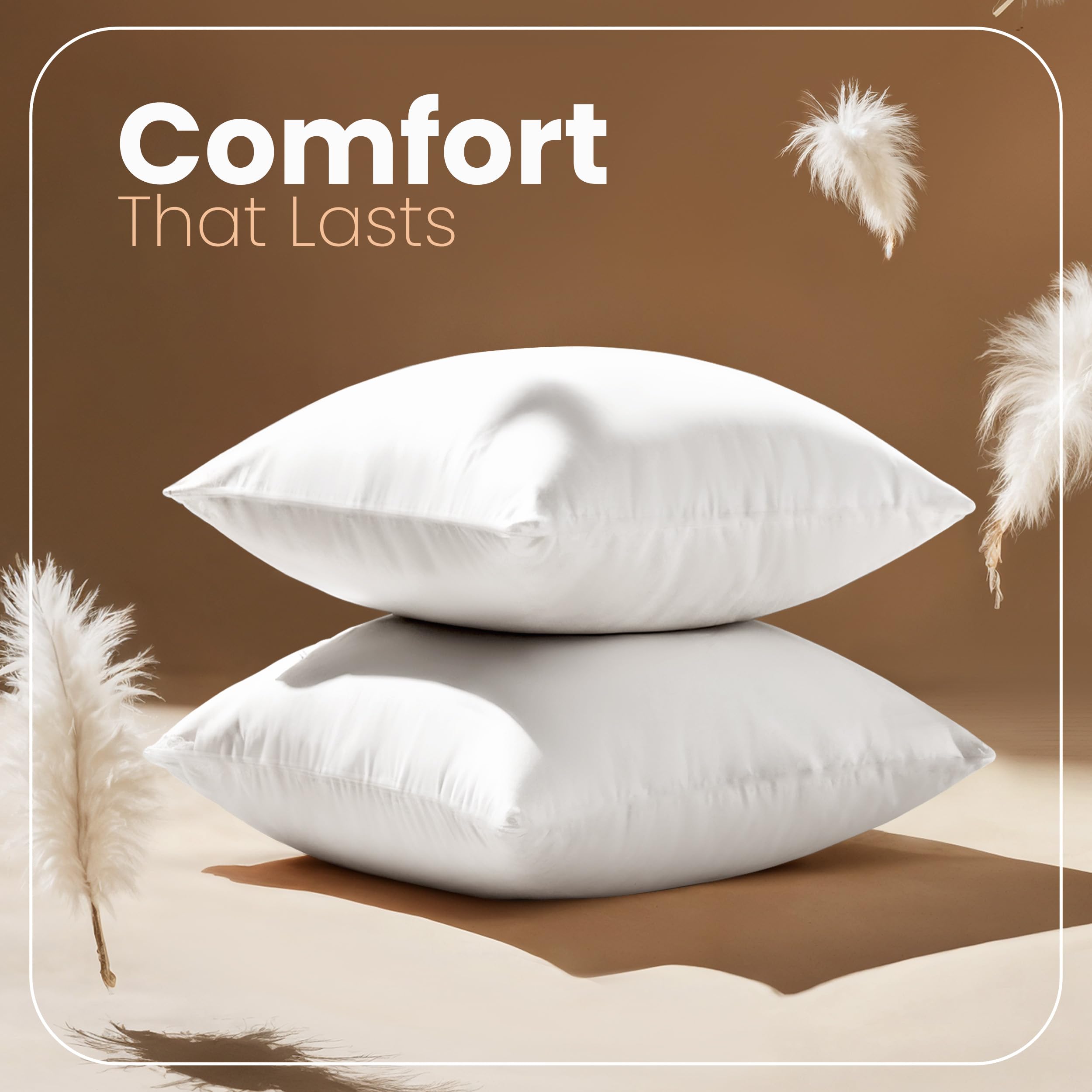 Utopia Bedding 12x12 Pillow Inserts, White Throw Pillows for Couch, 2 Pack