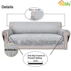 Easy-Going Reversible Couch Cover, 3 Cushion Sofa, Light Gray/Light Gray