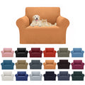 Cupuamon 2026 New Stretch Chair Sofa Slipcovers Couch Cover for 1 Seater Furniture Protector Sofa Covers with Elastic Bottom Jacquard Fabric Small Checks for Pets, Kids - Golden