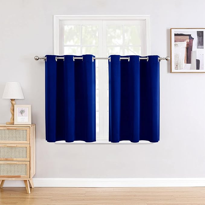 ChrisDowa Small Blackout Curtains for Kitchen and Bedroom 36 Inches Long