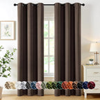 MIULEE Chocolate Brown Blackout Curtains for Bedroom Living Room 84 Inches Long 2 Panels, Thermal Insulated Room Darkening Drapes Solid Grommet Noise Reduction Window Treatments 40x84 inch