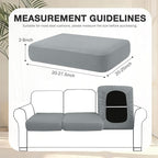 hyha 12Pcs Patio Cushion Covers, Stretch Outdoor Couch Cushion Covers Replacement, Washable Outdoor Chair/Sofa Slipcovers for Patio Furniture Cushions Protector with Elastic Bottom(Gray,Cover Only)