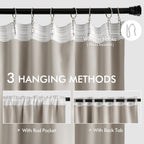 MIULEE Natural Back Tab Blackout Curtains 52x108 Inch Long 2 Panels Set