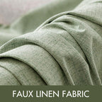 MIULEE 100% Blackout Linen Curtains for Bedroom 52x96 Inches Sage Green
