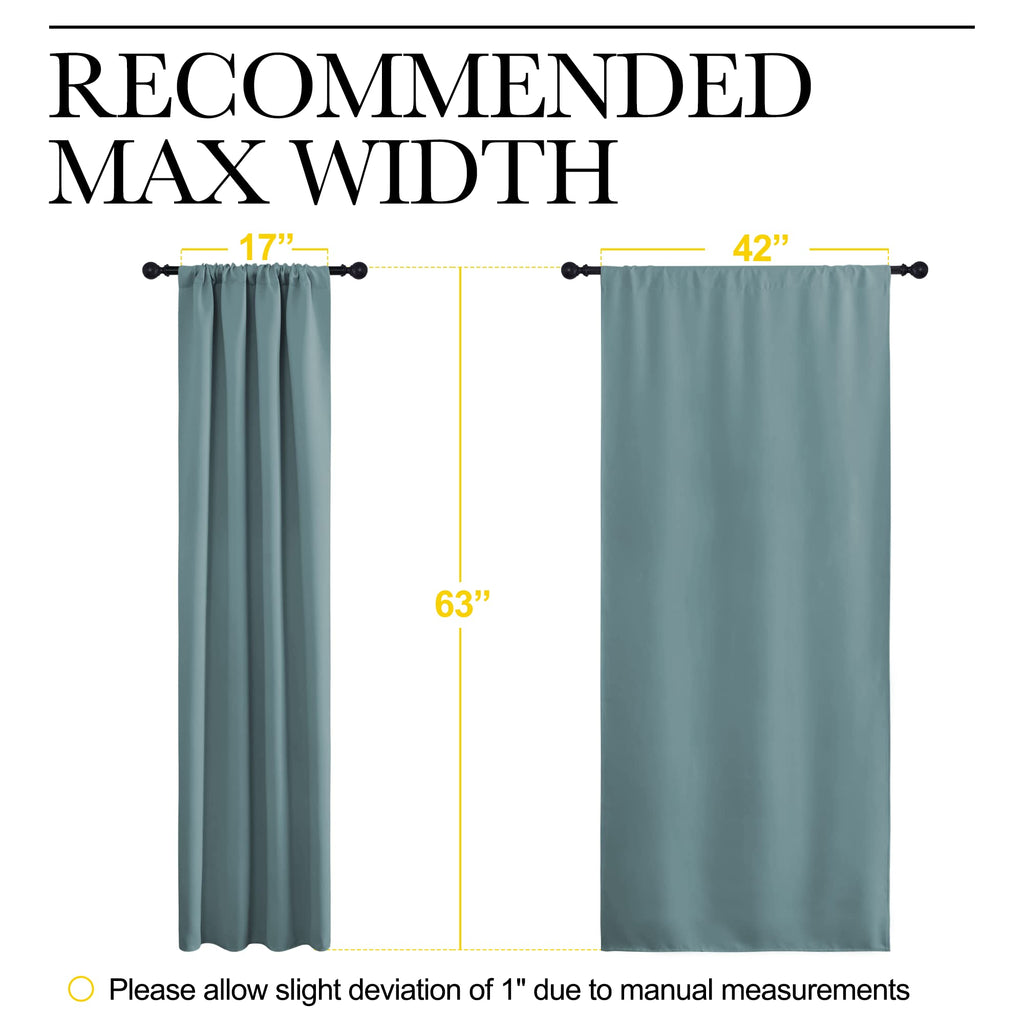 NICETOWN Greyish Blue Blackout Curtains Panels for Window, Thermal Insulated Rod Pocket Blackout Drapes/Draperies for Living Room (2 Panels, W42 x L63 inches)
