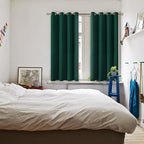 BGment Blackout Curtains - Grommet Thermal Insulated Room Darkening Bedroom and Living Room Curtain, Set of 2 Panels (52 x 54 Inch, Emerald)