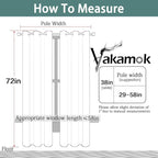 Yakamok Blackout Curtains 38x72 inch Charcoal Grey Thermal Drapes-Bedroom