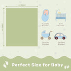 Yurhap Fleece Baby Blanket Heart Checkered Blanket, Ultra Soft Cozy Baby Blankets for Boys Girls, Fluffy Infant Toddler Newborn Receiving Blankets for Crib Stroller 30”×40” (Green)