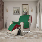 Easy-Going Recliner Chair Slipcover Reversible Sofa Cover Water Resistant Couch Cover Furniture Protector with Elastic Straps for Pets Dog (Recliner 22 inch, Green/Christmas Red)