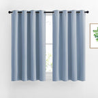 NICETOWN Blackout Curtains and Drapes for Kitchen - Thermal Insulated Solid Grommet Top Blackout Panels/Draperies for Kid's Room (Vintage Blue, 1 Pair, 46 x 54 Inch)