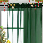 SpaceDresser Basic Rod Pocket Sheer Voile Window Curtain Panels White 1 Pair 2 Panels 60 Width 96 Inch Long for Kitchen Bedroom Children Living Room Yard(Foliage Green,60 W x 96 L)