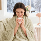 BEDELITE Fleece Throw Blanket for Couch & Bed - 3D Jacquard Decorative Almond Blanket, Super Soft and Cozy Warm Fuzzy Blanket All Seasons Suitable, 50x60Inches