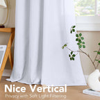 H.VERSAILTEX Living Room Linen Curtains Home Decorative Grommet Curtains Privacy Added Energy Saving Light Filtering Window Treatments Draperies for Bedroom, Bright White, 2 Panels, 52 x 72 - Inch
