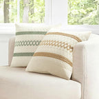 MIULEE Set of 2 Sage Green Boho Decorative Pillow Covers 24x24 Inch Farmhouse Rustic Couch Throw Pillows Modern Summer Cotton Cushion Covers Retro Cute Macrame Woven Spring Decor for Bed Sofa Chair