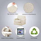 H.VERSAILTEX 2-Pieces Armchair Cover Chair Slipcovers with Arms Furniture Protector Cover Fit Armchair Width Up to 47 Inch, Jacquard Spandex Couch Covers Armchair Slipcover - Island Fossi, Chair