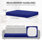 14Pcs Outdoor Cushion Covers, Patio Cushion Covers,Stretch Elastic Slipcovers, Replacement Washable & Reusable Furniture Protector for Patio Couch (Lake Blue,Cover Only)