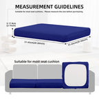 DREAHOTEXTIL 14Pcs Outdoor Cushion Covers, Patio Cushion Covers,Stretch Elastic Slipcovers, Replacement Washable & Reusable Furniture Protector for Patio Couch (Lake Blue,Cover Only)
