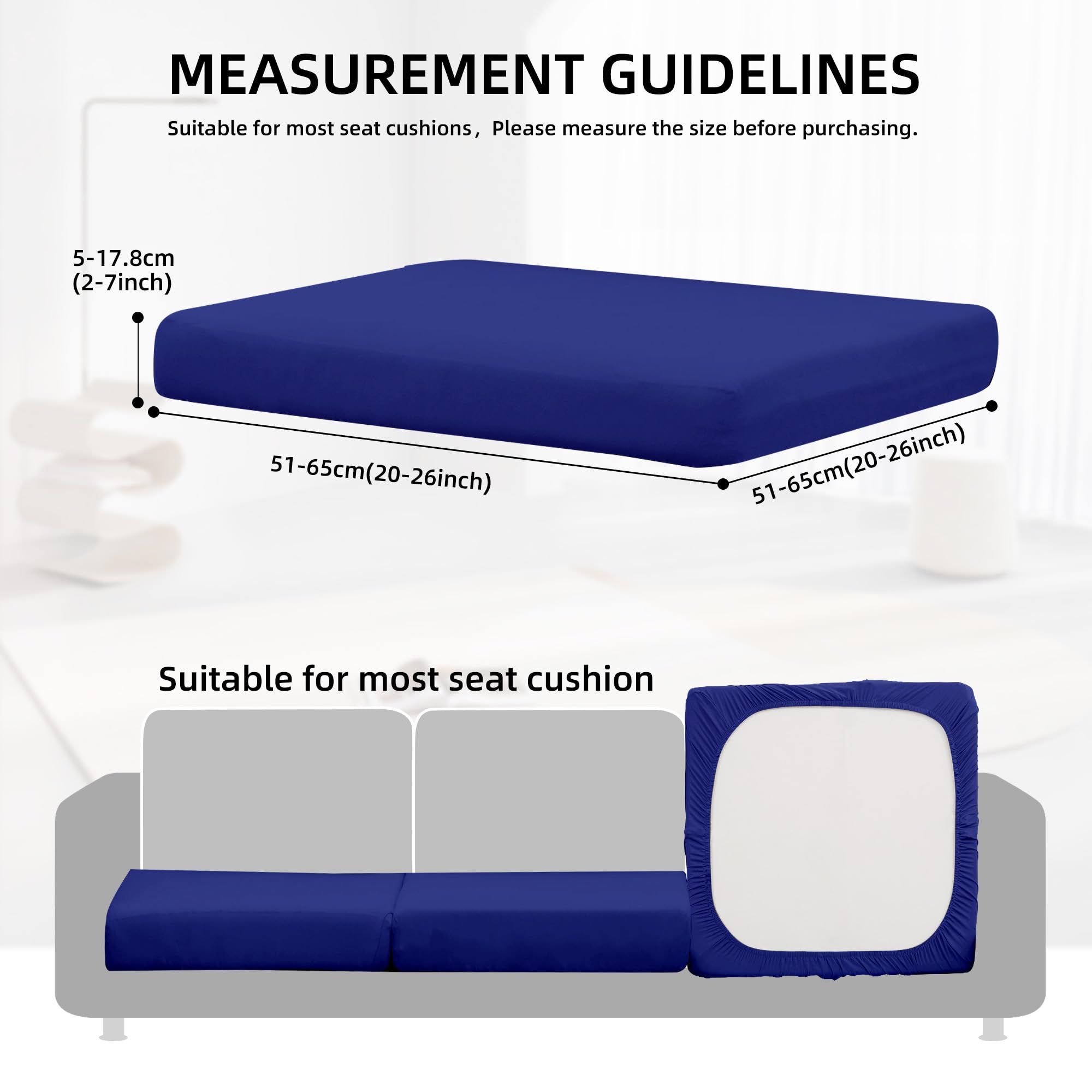 DREAHOTEXTIL 14Pcs Outdoor Cushion Covers, Patio Cushion Covers,Stretch Elastic Slipcovers, Replacement Washable & Reusable Furniture Protector for Patio Couch (Lake Blue,Cover Only)