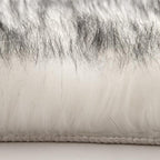 MIULEE Fluffy Rug Soft Shaggy Faux Fur Area Rug Luxury Plush Cloud Shape Carpet for Bedroom Living Room Sofa Chair 2 x 3 Feet, Gradient Grey