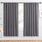 NICETOWN Blackout Curtain Panels for Window - Thermal Insulated Rod Pocket Blackout Drapes/Draperies for Dining Room (2 Panels, W62 x L72 inches, Grey)