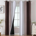 Estelar Textiler Brown and Greyish White Blackout Curtains 42Wx84L 2 Panels