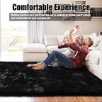 6x9 Fluffy Area Rug for Living Room,Shag Area Rugs for Bedroom,Black Soft Fuzzy Rug Non-Shedding Indoor Plush Carpet for Kids Bedroom Nursery Dorm Home Decor