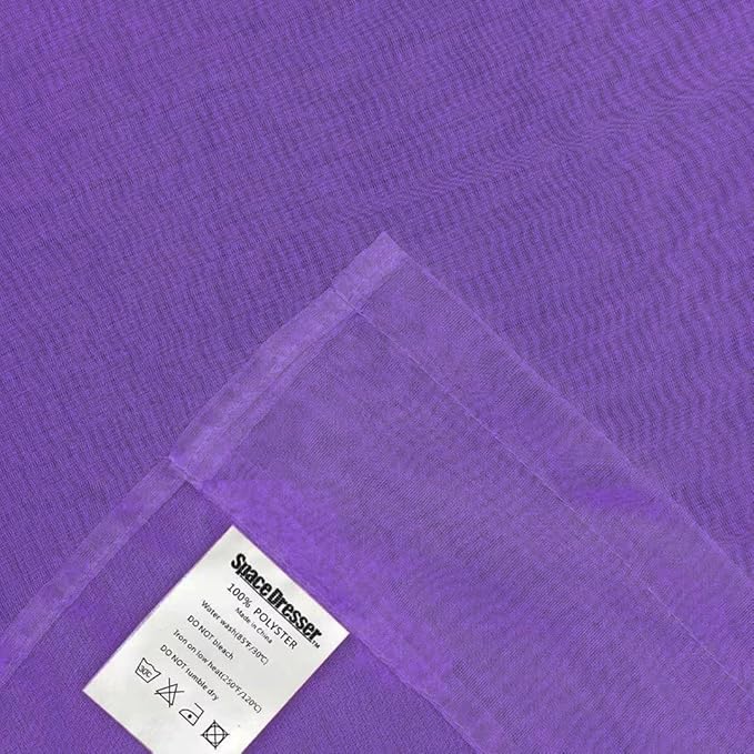 SpaceDresser Sheer Voile Window Treatment Rod Pocket Curtain Panels for Kitchen Bedroom Living Room Drapes Sunlight Filtering Privacy Semi Home Decor Assorted (Purple, 52 W x 96 L)