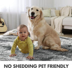4x6 Ft Shag Rugs for Bedroom Living Room, Tie-Dyed Ultra Soft Fluffy Furry Area Rugs for Indoor Floor, Aesthetic Carpet for Kids Home Decor (Grey)