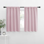 NICETOWN Blackout Curtains for Living Curtains, Baby Pink, 2 Panels, 29 by 30, Room Darkening Window Curtain Panels, Easy-Care Solid Thermal Insulated Draperies/Drapes for Daughter Room