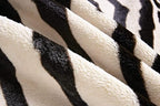 Zebra Rug Faux Zebra Print Area Rug Animal Hide Mat/Carpets for Living Room Yellowish Cream 4x4.6 Feet