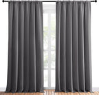NICETOWN Blackout Curtain Panels for Window - Thermal Insulated Rod Pocket Blackout Drapes/Draperies for Dining Room (2 Panels, W70 x L95 inches, Grey)