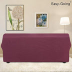 Easy-Going Stretch Sofa Slipcover 1-Piece Sofa Cover Furniture Protector Couch Soft with Elastic Bottom for Kids, Polyester Spandex Jacquard Fabric Small Checks (Sofa, ASH Rose)