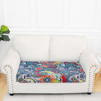 Smiry Printed Couch Cushion Covers, Stretch Soft Couch Covers for Sofa, Washable Non-Slip Sofa Slipcover Furniture Protector for Indoor and Outdoor (Medium, Blue Green)
