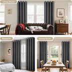 Joydeco 120 inches Long Blackout Curtains 2 Panels Set, Thermal Insulated Length Curtains & Drapes 2 Burg for Living Room Bedroom Window