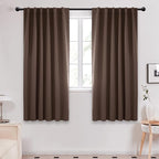Deconovo Blackout Curtains, Thermal Insulated, W52 x L72 2 Panels, Back Tab, Machine Washable, Room-Darkening Drapes for Bedroom/Living Room Brown