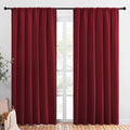 NICETOWN Christmas Burgundy Blackout Curtains and Drapes - Thermal Insulated Solid Rod Pocket Blackout Draperies/Panels for Guest Room (1 Pair, 70 by 84-Inch)