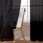 Simplebrand Black Sheer Curtains 90 Inches Long, Light Filtering Rod Pocket Solid Color Window Sheer Curtain Panels, Elegant Curtains & Drapes for Living Room, Bedroom 2 Panels (Black, 59" W x 90" L)