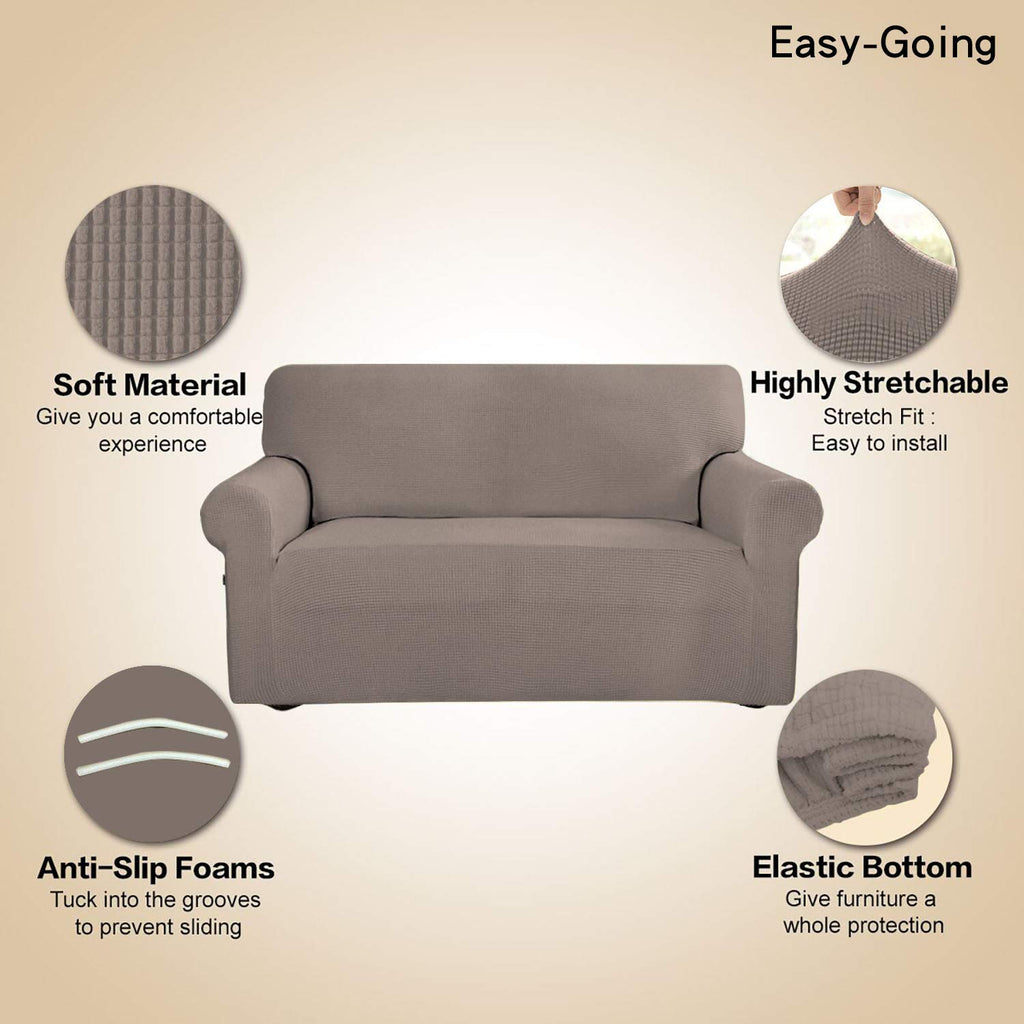 Easy-Going Stretch Oversized Sofa Couch Slipcover Washable Taupe