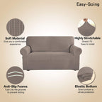 Easy-Going Stretch Oversized Sofa Couch Slipcover Washable Taupe